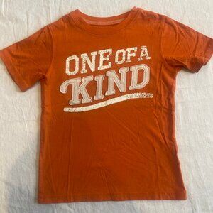 Boys Carters T-Shirt Size 5 Orange 'One of a Kind" Logo